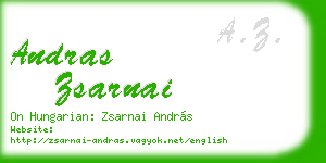andras zsarnai business card